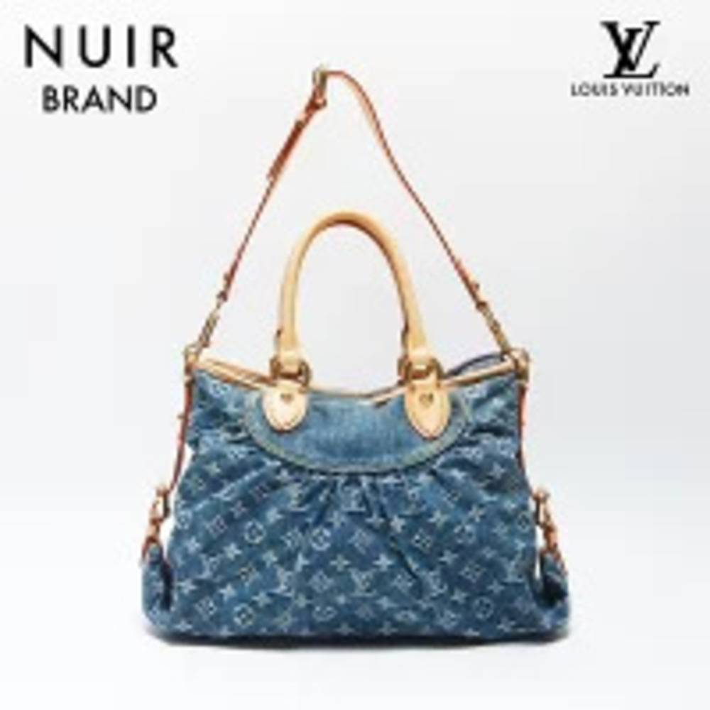 Louis Vuitton Neo Cabby Denim Monogram Shoulder Bag Blue